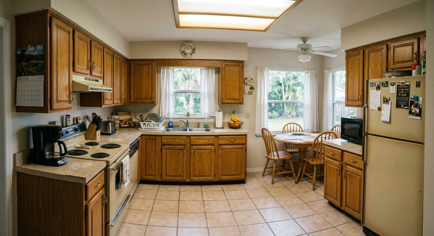 Before: outdated kitchen in Tampa home prior to remodeling